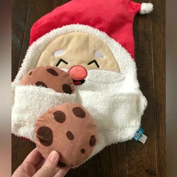 NWOT! BARK! Dog’s Large 3-piece Santa Crinkle Toy w/Choc Chip Cookies! - Picture 4 of 10